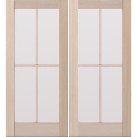 Doornmore G104, 74.5" x 82" ( 2x36" Door) Left Hand, Mahogany SDL 4 Lite Exterior Door G104-SW-3680_2_LI