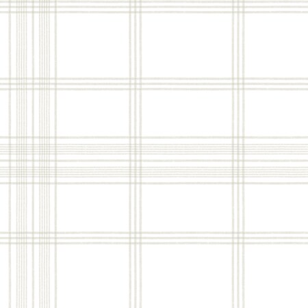 York Wallcoverings Charter Plaid Off White Wallpaper CV4466
