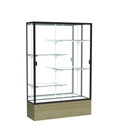 Ghent Reliant Floor Case, Mirror Back, Dk. Bronze, 48"Wx72"Hx16"D 2074MB-BZ-DK