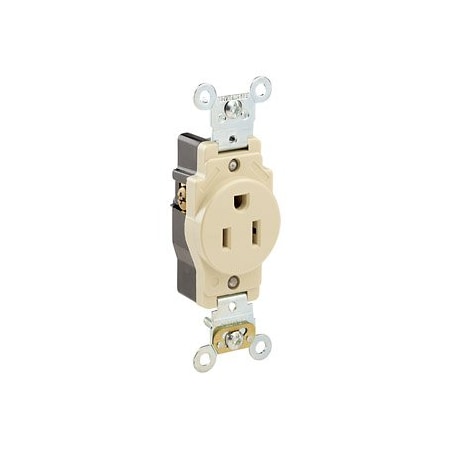 Leviton Industrial Series Heavy Duty Grade Single Receptacle, 15 Amp, 125 Volt 5261-IG