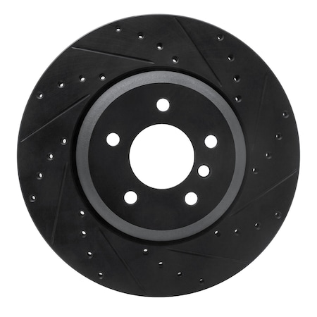 Dfc Premium Black Drilled & Slotted Brake Rotor, Disc Brake Rotor, 633-31064R
