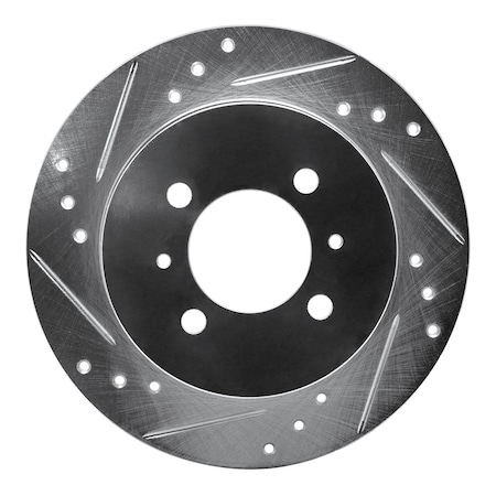 Dynamic Friction Co DFC Brake Rotor - Drilled and Slotted - Silver 631-67038L