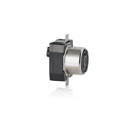 Leviton Locking Receptacle, 50 A, 125V AC, Black 6370CR