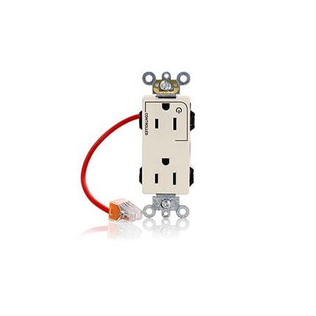 Leviton Straight Blade Receptacle, 5-15R, 15 A, 125V AC, Flush Mount, Self-Grounded M1626-1CT