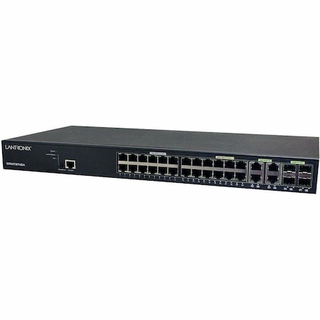 Lantronix MANAGED SWITCH WITH 24 10/100/1000BASE-T PORTS WITH 16 POE+ PORTS AND 8 POE+ SM24TBT4SA-NA