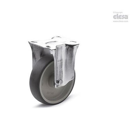 Elesa 452656 Castors steel bracket Thermoplastic rubber coating, Fixed plate bracketke 452656