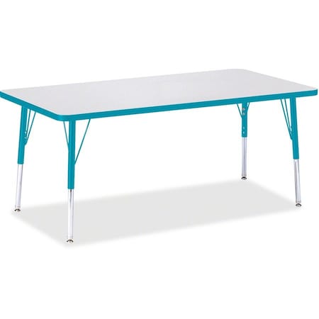 Jonti-Craft Berries Rectangle Activity Table, 30 in. x 60 in., E-height, Freckled Gray/Teal/Gray 6408JCE005