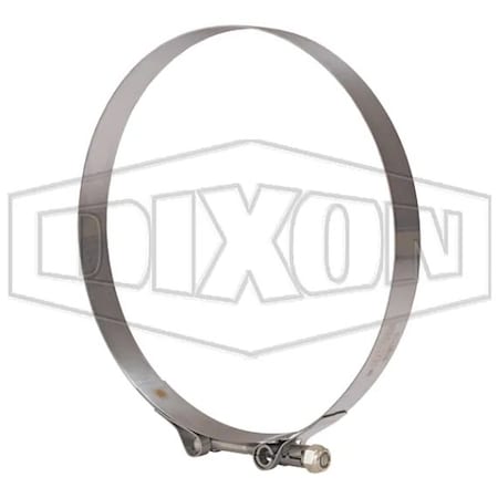 Dixon T-Bolt Hose Clamp, 8.016 to 8.312 in Nominal, 0.025 in Thick, 300 SS, Domestic STBC825