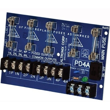 Altronix Power Dist Module 4 Output Fuse PD4