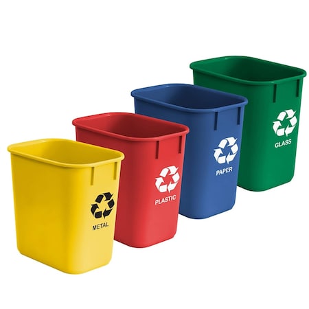 Acrimet Wastebasket Bin, 3.25 Gallon/ 13 Quart/ 12 Liter (Plastic) (Green and Blue), 2PK 572