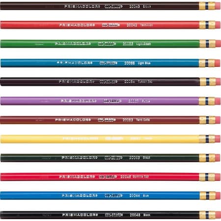 Sanford Prismacolor Col-Erase Pencils, Tuscan Red, Terracotta, Blue, Carmine Red Lead, 12/Set 20516