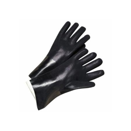 Anchor Brand PVC-Coated Jersey-Lined Gloves, Rough Grip, 12 in, Large, Black, 12PK 101-7300