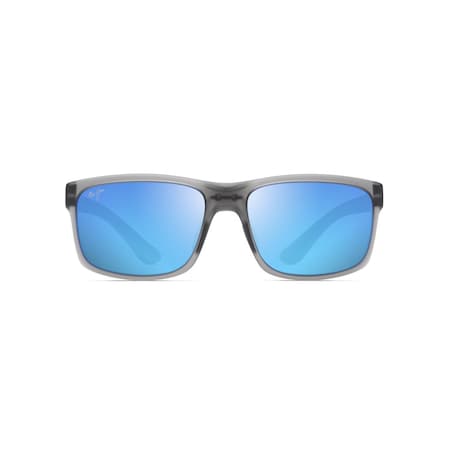 Maui Jim Pokowai Arch Unisex Translucent Matte Gray Frame Blue Hawaii Lens Polarized Sunglasses 6.03429E+11