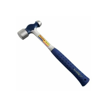Estwing Ball Pein Hammer, Straight Blue Shock Reduction Grip Handle, 13.5 in Overall L, 24 oz Steel Head 268-E3-24BP