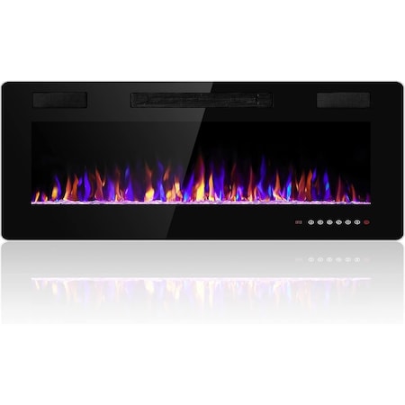 Edendirect 42 in. Freestanding Smart Electric Fireplace in Black, with Wall Mount, Adjustable Brightness, Remote ZR-49718673340