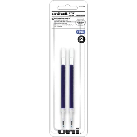 Sanford Uni-ball Signo 207 Gel Pen Refill, 0.7mm, Blue Ink, 2/Pack 71207PP