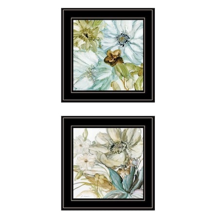Homeroots Set Of Two Sea Glass 2 Black Framed Print Wall Art, 2PK 407216