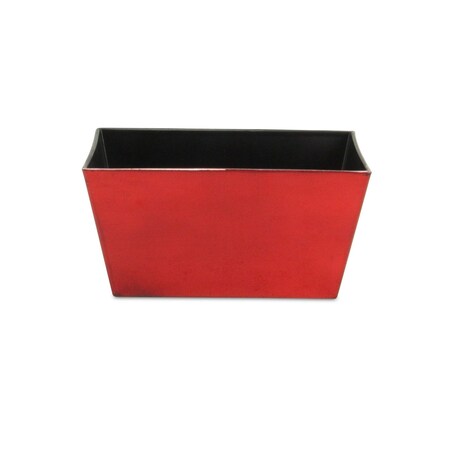 Homeroots 8in Red Recycled Plastic Indoor Outdoor Rectangular Planter Box 488290