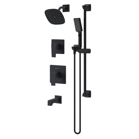 Symmons Verity HydroMersion Double Handle Tub and Shower Trim Kit with Hand Spray (Valve Not Included) 4996MB15TRM