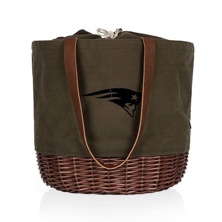 Picnic Time Family Of Brands NFL New England Patriots - Coronado Canvas and Willow Basket Tote 203-00-140-194-2