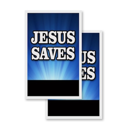 Signmission Jesus Saves, Vinyl Decals Only 24 Inch x 36 Inch, Vinyl Decal, 2PK DSB-2436-2PACK-Jesus Saves