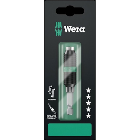 Wera 897/4 R SB Rapidaptor BiTorsion Universal Bit Holder, 1/4 in x 75 mm 5073420001