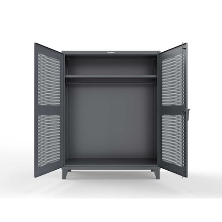 Strong Hold 12 GA Industrial Ventilated (Diamond) Uniform Cabinet with Hanger Rod 56-V-WR-241