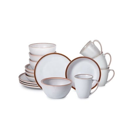 Table 12 Maldan Stoneware 16-Piece Dinnerware Set, Service for 4, Coupe Shaped Dinnerware TD16YN