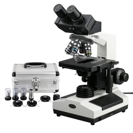 Amscope B390 Phase-Contrast Biological Binocular Compound Microscope 40X-2500X w/20W Halogen, 3D Mechanical B390C-PCS-E3