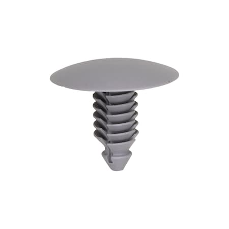 Auveco Retainer; Head Diameter: 21mm, Stem Diameter: 7.7mm, Stem Length: 16mm, Light Gray Nylon, 10PK 21941