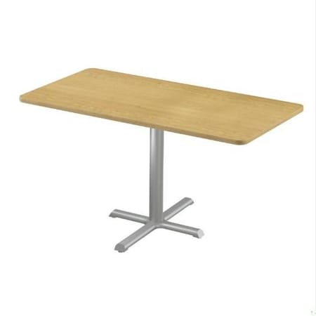 Correll Rectangle Cafe Table W/ Cross Base, 48 in W, 30 in L, 29 in H, Particleboard Top, Fusion Maple SCT3048-16-98-16