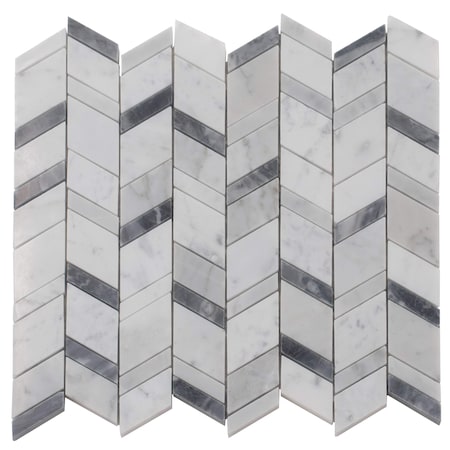 Apollo Tile 11x13 Bardiglio Nuvolato, Bianco Carrara Marble Floor and Wall Mosaic Tile 4.95sqft/case, 5PK APLSE88H11A