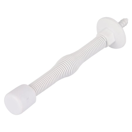 Prosource Light-Duty Door Stop, 3/4 in Dia Base, 3 in Projection, Plastic & Steel, White'' H61-Z018-PS