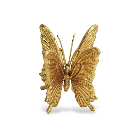 Homeroots Gold Cast Iron Double Butterfly Sculpture 401796