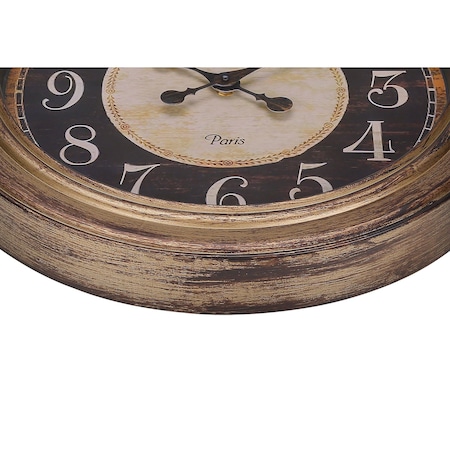 Monarch Specialties Clocks, 18'' Round, Wall Clock, Antique Brown, Traditional I 9092