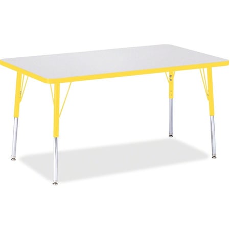 Jonti-Craft Berries Rectangle Activity Table, 30 in. x 48 in., A-height, Freckled Gray/Yellow/Gray 6473JCA007
