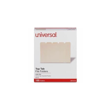 Universal File Folders, Manila, 100PK UNV12115