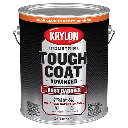 Krylon Exterior Protective Coating, Gloss, Oil/Alkyd Base, Safety Orange, 1 gal K00551008