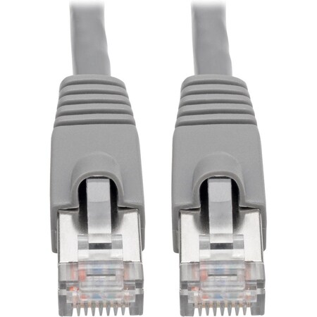 Eaton Tripp Lite Series Cat6a 10G Snagless Shielded STP Ethernet Cable RJ45 M/M, PoE, Gray, 10 ft. N262-010-GY