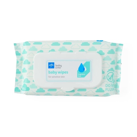 Medline Baby Wipes Plus Fragrance-Free, 8inx 6in, 40/Pack MSC263040H