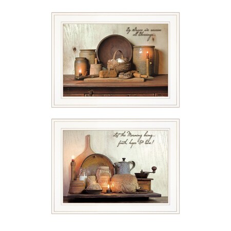 Homeroots Set Of Two By Grace 1 White Framed Print Kitchen Wall Art, 2PK 407092