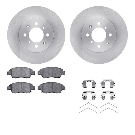 Dynamic Friction Co DFC Brake Rotor with 5000 Brake Pads and Hardware Kit 6512-59196