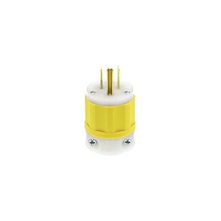 Leviton Straight Blade Plug, 5-15P, 15 A, 125V AC, 2 Pole, Screw Terminals, Grounded 5266-CY
