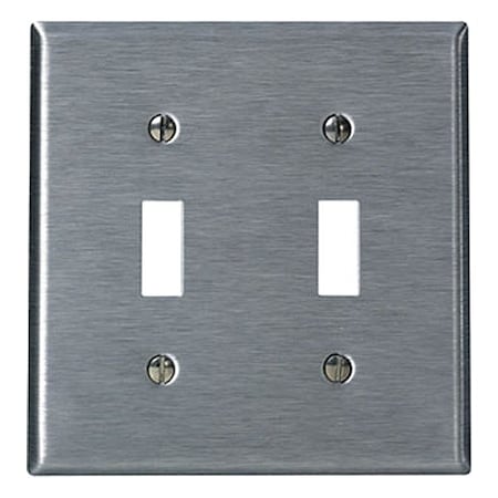 Leviton Wall Plate, Toggle, Stainless Steel 84109-40