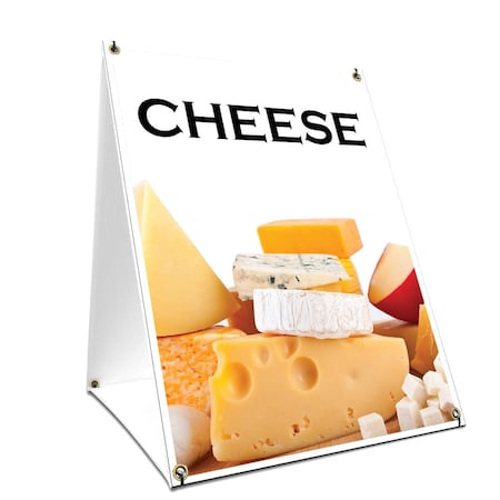 Signmission Cheese, 36 Inch x 24 Inch A-frame Yard Sign, Plastic Sign SBC-2436-Cheese