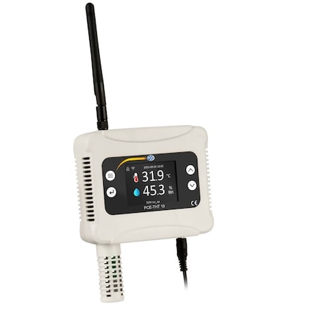 Pce Instruments WiFi temperature-humidity transmitter, -4 … 140 deg F with 0-99.9% RH and 12,800-point log PCE-THT 10