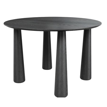 Homeroots 45" Black Solid Wood Three Leg Base Round Top Dining Table 721126