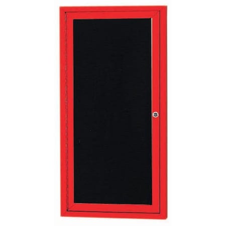 Aarco Enclosed Letter Board Directory w/ Powder Coated Red Aluminum Frame, 24''Hx12''W, 1 Door ADC2412R
