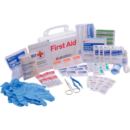 Global Industrial First Aid Kit, 10 Person, Plastic Case 761291