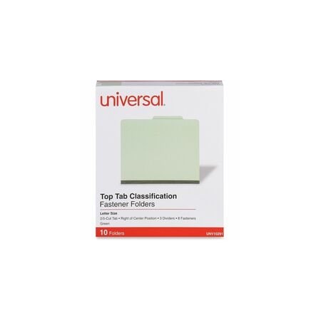 Universal Classification Folder, Letter, Green, 10PK UNV10291